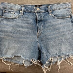 Banana Republic Light Blue Frayed Jean Shorts